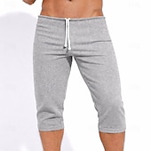  Pánské Capri kalhoty Aktivní šortky Tepláky Kraťasy Letní šortky Šňůrky Elastický pas Jednoduchý Bez vzoru Pohodlné Délka kolen Ležérní Denní Venkovní Sportovní Šik ven Bílá Khaki Elastické