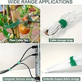 cheap Plant Care Accessories-100Pcs Reusable Adjustable Non-Slip Nylon Plant Ties, Green Perfect for Climbing Plants, Support and Garden Maintenance, Safe &amp; Easy-to-Use Gardening Tool
