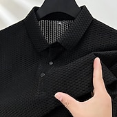 levne Pánské klasické polo-Pánské Pólo Polokošile Ležérní Dovolená Klopa Krátký rukáv Módní Moderní Bez vzoru Knoflíky Jednoduchý Léto Jaro Běžný Černá Námořnická modř Velbloudí Šedá Pólo