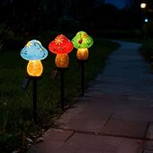 tanie Światła ścieżki i latarnie-Lampy ogrodowe z żywicy zasilane energią słoneczną, wodoodporne, oświetlenie ścieżek zewnętrznych, dekoracja ogrodu w stylu willi (1 szt.)