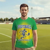  Partita mondiale di calcio 2026 Abiti Abbigliamento sportivo Maglietta grafica Football americano Tifoso di calcio francese Patriotico Corte per Unisex Adulti Stampa 3D  per Mascherata Feste