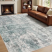 cheap Area Rugs-Nordic Abstract Faux Cashmere Rug Non-Slip Full Coverage Bedside Mat Durable and Machine Washable Carpet for Living Room and Bedroom