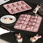 cheap Cake Molds-Easter Bunny Silicone Molds, 3D Bunny Chocolate Mold Easter Rabbit Mould, Suitable for Making Easter Treats, Baking, Cakes, Jellies, Ideal for Easter Party &amp; Home DIY Crafts