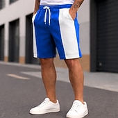  Férfi Izzadt nadrág Rövidnadrágok Nyári rövidnadrág Egyenes Zsinór Rugalmas derék Színes Sima Mokaszinok Térd feletti Napi Szabadtéri Utcai öltözék Sportok Utcai sikk Fekete Sötétkék Nyúlós