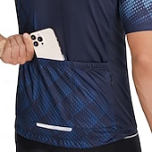 Χαμηλού Κόστους Ανδρικές φανέλες-Ανδρικά Πουλόβερ Γεωμετρικό Κοντομάνικο Ποδήλατο Αθλητική μπλούζα με 3 πίσω τσέπες Ύγρανση Αθλητισμός Θαλασσί Λευκό Ρουμπίνι Ρούχα