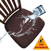 economico Copertura per sedia-Fodere impermeabili ed elasticizzate per cuscini di divano e poltrona, in tessuto jacquard di pile di mais, con cinghie elastiche, antiscivolo, confezione da 2, 4 o 6 pezzi.