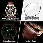 זול שעוני קוורץ-882 שעון גברים חדש, שעון כרונוגרף רב תכליתי קוורץ עם שלב ירח