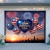 billiga 250:e årsjubileum-4 juli 2026 250-årsminne Tapestry Banners Garage Door Cover Örn Amerikansk flagga 3D-utskrift Modern patriotisk festskjutning Bakgrundsgåva Heminredning
