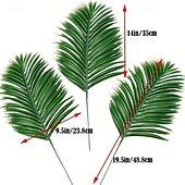 Χαμηλού Κόστους Τεχνητά Φυτά &amp; Πράσινο-12/24 τεμάχια τεχνητά τροπικά φύλλα φοίνικα με μίσχους, υψηλής ποιότητας, ανθεκτικά στο ξεθώριασμα τεχνητά φυτά για διακόσμηση σπιτιού, διακοσμήσεις γάμου, είδη πάρτι Χαβάης, εορταστικές παρουσιάσεις,