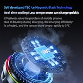 economico Raffreddatori per Telefono-Caricabatterie wireless magnetico da 25 W e sistema di raffreddamento per telefono, radiatore di raffreddamento a semiconduttore TEC con luce RGB, ventola di raffreddamento a ricarica rapida compatibile con iPhone 17/16/15/14/13, MagSafe, Android