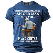 preiswerte Musik- und Instrumenten-Grafik-T-Shirts-Herren Alter Mann Lustiger Slang T Shirt Kurzarm T-Shirt 3D-Druck Rundhalsausschnitt Hemd Mode Täglich Täglich Straße Blau Hellblau Grapefruit-Heide Sommer Frühling Bekleidung S M L XL XXL XXXL 4XL
