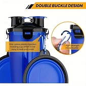 economico Ciotole e Bottiglie da Viaggio-Set composto da 1 tazza per acqua/cibo + 2 ciotole pieghevoli. Borraccia da viaggio per cani con ciotola pieghevole, contenitore per cibo per animali domestici 2 in 1 con ciotola pieghevole. Ciotola