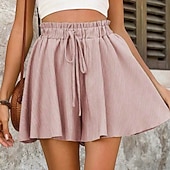 cheap Hot Shorts-Women's Shorts Summer Shorts Beach Shorts Casual Shorts Vacation Fashion Basic Short Mid Waist Drawstring Elastic Waist Wide Leg Comfort Quick Dry Soft Micro-elastic Streetwear Beach Holiday Pink