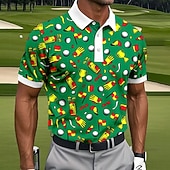 ieftine Polo de golf pentru bărbați-Bărbați Grafic Golf Tricouri polo sport Manșon scurt Tricouri de polo Cămăși cu guler Casual Îmbrăcăminte Atletică Nasturi Vară verde 1# verde 2#