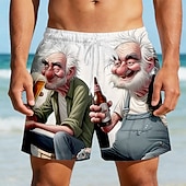 ieftine Retro Vintage &amp; Etică-Bărbați Caracter Animat Amuzant Om batran Boxeri înot Pantaloni Scurți de Înot Pantaloni Scurti Talie medie Retro / vintage În aer liber Vacanță Zilnice Buzunare laterale Căptușeală din plasă Talie