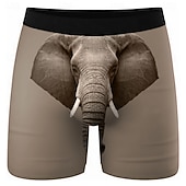  Herren Tiermotiv Elefant Dehnbare Boxershorts Badeshorts Boxer-Badeshorts Hawaiianisch Lässig Heim Strandurlaub Elastischer Bund Feuchtigkeitsableitend Atmungsaktive Unterwäsche Designer Bekleidung