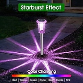 cheap Pathway Lights &amp; Lanterns-Solar Outdoor Lights, Solar Pathway Lights Outdoor Waterproof, Stainless Steel Stake Lighting for Garden Yard Path Walkway Driveway Patio Lawn Outside Decor,Color Changing