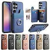 billiga 2026 Samsung Galaxy S26 Serien-telefon fodral Till Samsung Galaxy S26 S26 Plus S26 Ultra Skal med stativ Ringhållare Ringspänne Kontor / företag TPU PU läder