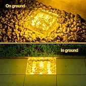 Недорогие Подсветки дорожки и фонарики-2/4 шт. уличных солнечных садовых светильников, водонепроницаемые светильники в виде ледяных кирпичей для двора, ландшафта, ступеней, дорожек, бассейнов, декоративные солнечные светильники для