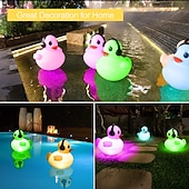 cheap Underwater Lights-1 Pc Outdoor Solar Waterproof Inflatable PVC Duck Pool Light, Decorative LED Lamp for Garden, Yard, Lawn, Pond, Patio – Summer, Party &amp; Beach Ambient Landscape Lighting