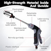 Χαμηλού Κόστους Εργαλεία Καθαρισμού Οχήματος-Πιστόλι ψεκασμού νερού υψηλής πίεσης για λάστιχο κήπου, ρυθμιζόμενο ακροφύσιο πλύσης υψηλής πίεσης με συνδέσμους για πλύσιμο αυτοκινήτων, αίθριο, καθαρισμό πεζοδρομίων, ψεκαστήρας βαρέως τύπου για