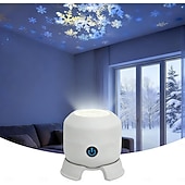 baratos luzes do projetor de galáxia estrela-Projetor de luz LED dinâmico e giratório, com rotação de 360°, recarregável via USB, com padrões dinâmicos de flocos de neve, oceanos e Natal para quarto, banheiro e corredor.