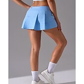 halpa Naisten hameet ja shortsit-Naisten Yhtenäinen Rento hame Tennispaita Tennishameet shortsien kanssa Urheiluhame Rypytetty Tasku Elastinen Hikeä siirtävä Hengittävä Tennis Golf Pickleball Hameet Violetti Pinkki Taivaan sininen