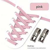 cheap Home Supplies-Press Lock Shoelaces Without ties Colorful Lock Elastic Laces Sneakers Kids Adult Flats No Tie Shoe laces for Shoes 8MM Widened Flat No Tie Shoelaces for Shoes Accessories