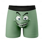 abordables Rétro Vintage &amp; Éthique-Homme Dessin animé Visage Souriant Expression du visage Boxers extensibles Caleçons de Bain Shorts de bain boxeur Drôle Occasionnel Maison Vacances à la Plage Ceinture Élastique Évacuation de