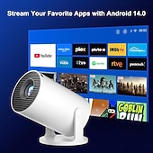 billiga stjärngalaxprojektorlampor-mini smart projektor, wifi 6 och bluetooth 5.4, kort projiceringsavstånd, inbyggda appar, automatisk keystone, bärbar utomhusfilmprojektor hy300