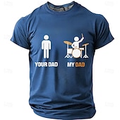 preiswerte Musik- und Instrumenten-Grafik-T-Shirts-Herren Musik Trommel T Shirt Kurzarm T-Shirt 3D-Druck Rundhalsausschnitt Hemd Mode Lässig Lässig Täglich Party Blau Schwarz Rote Sommer Frühling Bekleidung S M L XL XXL XXXL