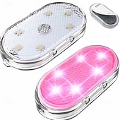 baratos Luzes decorativas-Conjunto de 1 conjunto de luzes LED internas sem fio para carro, luzes coloridas para interior de carro com 6 LEDs brilhantes, luz noturna LED interna portátil recarregável via USB para decoração de carro.