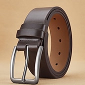 billige Belter til herrer-Herre Belte Automatisk spenne Chrome PU Gatemote Moderne Klassisk Fritid عادي Svart Brun Daglig Virksomhet Formell Bredt belte