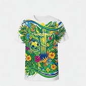 ieftine Tricouri de fotbal-Fotbal Mondial Îmbrăcăminte sportivă Tricou grafic Fotbal Inspirat de Brazilia Patriotic Tricou Grafică pentru Bărbați Adulți Imprimare 3D pentru Petrecere Sport exterior