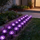cheap Solar String Lights-Solar-Powered Led Path Garden Lights  Purple Fairy Lights 30LED IP44 Waterproof  And Durable Recessed Outdoor Garden Lights Suitable For Decorative Lighting Of Walkways Lawns, Camping Parties