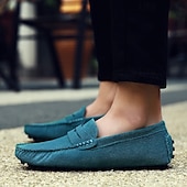 economico Mocassini casual-Per uomo Vintage Casual Quotidiano Camoscio Confortevole Traspirante Mocassino Giallo Chiaro Grigio scuro Vinaccia Estate Primavera Autunno