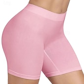 baratos Cuecas adelgaçantes-Mulheres Cintas Treinador de cintura Moda Sensual Casual Cor imaculada Patchwork Calção Diário Casa Férias Preto Branco Rosa Marron Cáqui Verão Primavera Outono Normal