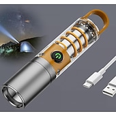 abordables Flashlights-Rechargeable High-Lumens Flashlights, Bright Multi-Mode Rechargeable Tactical Flashlight &amp; Camping Lamp, 5 Modes, USB Charge, Portable for Outdoor/Emergency/Home Use