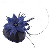 abordables Fascinadores-Fascinators Lino Boda Cumpleaños Elegante Vintage Estilo lindo Con Pluma Celada Sombreros