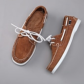 abordables chaussures de bateau-Mocassins à lacets en daim marron pour homme – chaussures habillées décontractées, idéales au quotidien, au bureau et pour un look élégant en extérieur.
