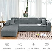 baratos Cobertura de Sofa-Capas elásticas para sofás de 1, 2, 3 e 4 lugares, capa para sofá modular em formato de L, capa protetora para sofá chaise longue, protetor de móveis para sala de estar.