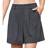 abordables Pantalones cortos bermudas-Mujer Bermudas Pantalón corto Pantalones cortos de verano Pantalones cortos de playa Vacaciones Moda Casual / Diario Corto Alta cintura Cremallera Bolsillo Cintura elástica Comodidad Secado rápido
