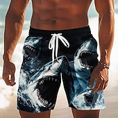 preiswerte Tiere &amp; Vögel-Herren Tiermotiv Hai Meeresbewohner Badehosen Badeanzüge Badeshorts Boardshorts Mittlere Taille Lustig Strandurlaub Seitentaschen Netzfutter Elastischer Kordelzug in der Taille Designer Bekleidung