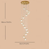 economico Candelabri di Cristallo-lampadario led cristallo 15 luci 50 cm luci da incasso scala a chiocciola lungo lampadario villa luce scale lampadario duplex 10-120v / 220-240v /g9