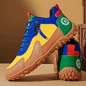 tanie Casualowe sneakersy-Męskie buty sportowe w blokach kolorów z akcentami ze sztucznej skóry, modny sportowy wygląd, idealne do uprawiania sportów na świeżym powietrzu, na co dzień i w podróż