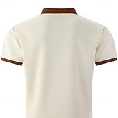 abordables Camiseta de punto gofre-Hombre Camiseta con diseño de gofre Camiseta Camisa manga corta Camiseta superior Manga Corta Escote en Pico Verano Primavera Bloque de color Ropa de calle Elegante Casual Bloque de Color Bolsillo