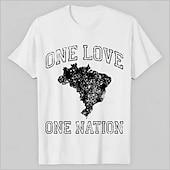  Meciul Mondial de Fotbal 2026 Ținute Tricou grafic Fotbal Inspirat de Brazilia Patriotic Tricou pentru Unisex Adulți Imprimare 3D pentru Petrecere Sport exterior
