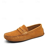 economico Mocassini casual-Per uomo Vintage Casual Quotidiano Camoscio Confortevole Traspirante Mocassino Giallo Chiaro Grigio scuro Vinaccia Estate Primavera Autunno
