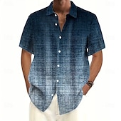 economico Geometrica-Per uomo Colore sfumato Arte astratta Camicia Camicia Estiva Camicia con Bottoni Manica Corta Moda Casual All'aperto Vacanza Abbigliamento Quotidiano Estate Primavera Collo ripiegato Stampa 3D