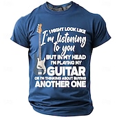  Férfi Zene Vicces szleng Póló Rövid ujjú póló 3D nyomtatás Terített nyak Ing Divat Napi Napi Utca Medence Fekete Rubin Nyár Tavasz Ruházat S M L XL XXL XXXL
